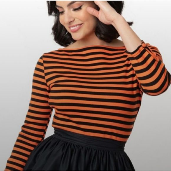 Unique Vintage - Stripe 3/4 Sleeve Top - NWT - Picture 1 of 5